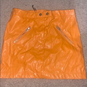 Mini leather skirt
